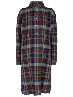 Kockované bavlnené midi šaty Polo Ralph Lauren