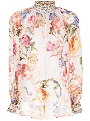 Blusa de flores con estampado Camilla rosa
