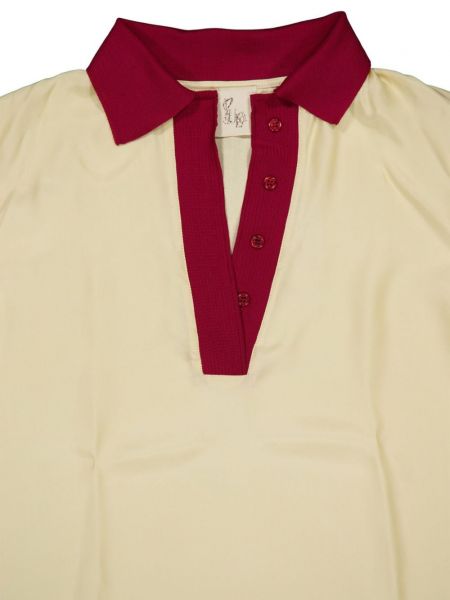 Jedwabna bluzka z dekoltem w serek Paula czerwona