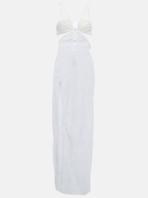 Čipkované dlouhé šaty Nensi Dojaka biela
