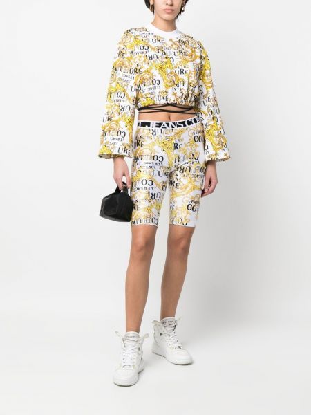 Jeans shorts mit print Versace Jeans Couture weiß