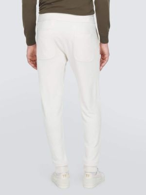 Teplákové nohavice s nízkym pásom Tom Ford biela