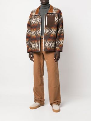 Veste en laine à imprimé à motifs abstraits Junya Watanabe Man marron