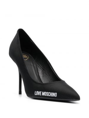 Leder pumps mit print Love Moschino schwarz