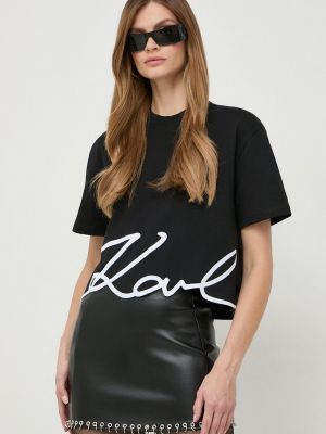 Bavlněné tričko Karl Lagerfeld černé