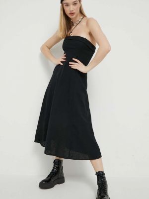 Midi šaty Abercrombie & Fitch černé
