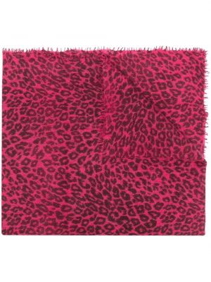 Leopard trykt kashmir skjerf Mouleta rosa