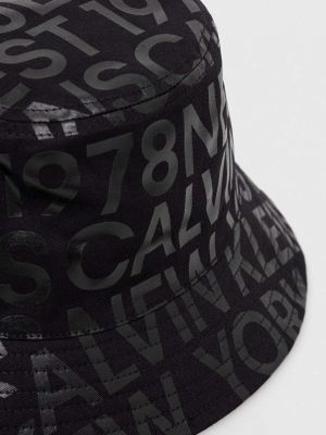 Oboustranný bavlněný klobouk Calvin Klein Jeans černý