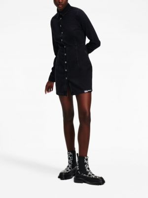 Džinsa auduma kleita Karl Lagerfeld Jeans melns