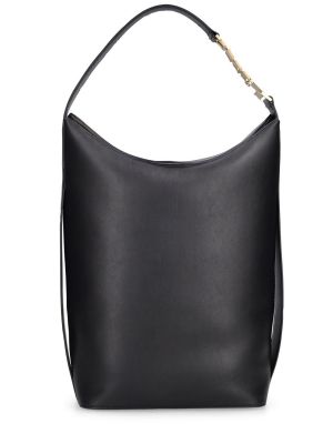 Kožená nákupná taška Victoria Beckham čierna