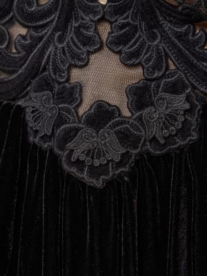 Aksamitna sukienka midi koronkowa Zimmermann czarna