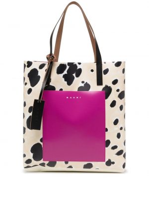 Trykt shoppingbag Marni hvit