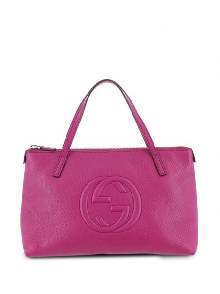 Kožená taška Gucci Pre-owned ružová