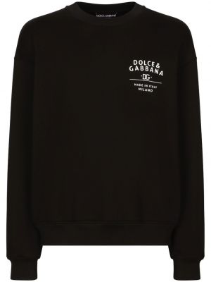 Памучен суитчър с принт Dolce & Gabbana черно
