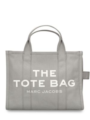 Βαμβακερή τσάντα shopper Marc Jacobs γκρι