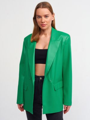 Kožená bunda z ekologickej kože Dilvin zelená