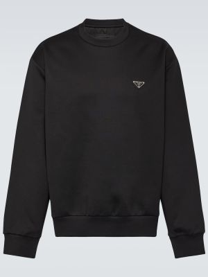 Medvilninis džemperis Prada juoda