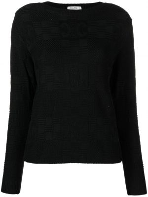 Kostkovaný svetr Céline Pre-owned černý