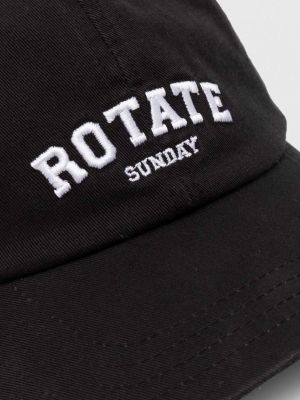 Чорна бавовняна кепка з аплікацією Rotate