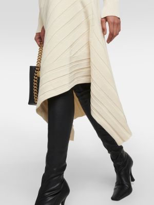 Jupe mi-longue en tricot asymétrique asymétrique Stella Mccartney blanc