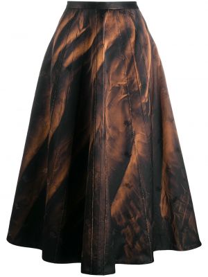 Falda larga con estampado con estampado abstracto Marni negro