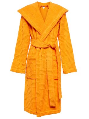 Памучен халат Bottega Veneta оранжево
