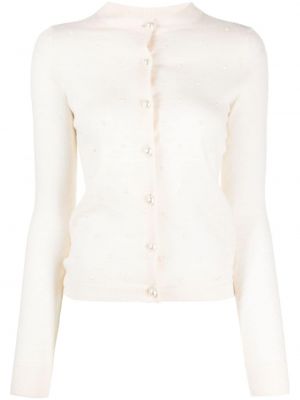 Cardigan avec perles Chanel Pre-owned blanc