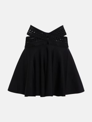 Φούστα mini με ψηλή μέση Alaã¯a μαύρο