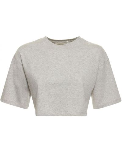 Bavlněné tričko jersey The Frankie Shop šedé