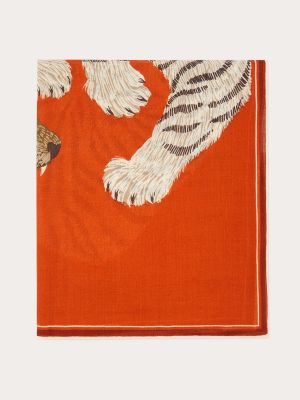 Pañuelo de lana con estampado Inoui Editions naranja