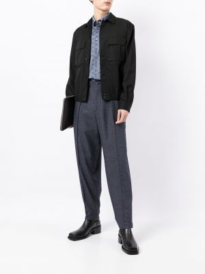 Pantalones de cintura alta Giorgio Armani azul
