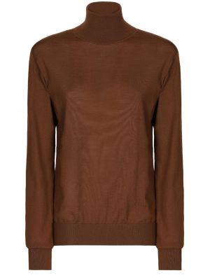 Kašmírový sveter Dolce & Gabbana hnedá