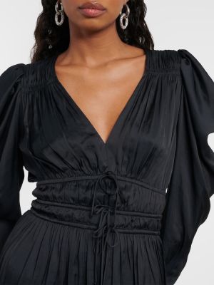 Drapované saténové šaty Ulla Johnson černé