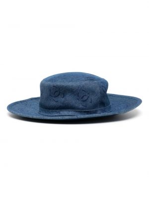 Raštuotas kepurė Chanel Pre-owned mėlyna