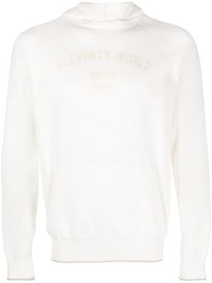 Strick hoodie mit print Eleventy weiß