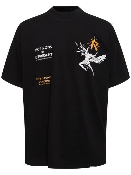 Camiseta de algodón Represent negro