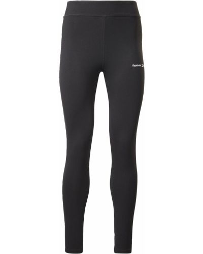 Jednofarebné bavlnené teplákové nohavice skinny fit Reebok Sport - čierna