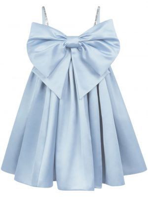 Koktejlkové šaty s mašľou bez rukávov Nina Ricci modrá