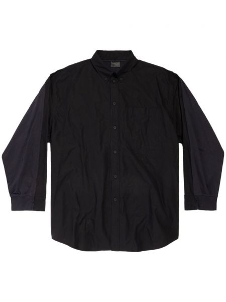 Βαμβακερό πουκάμισο με σχέδιο Balenciaga μαύρο