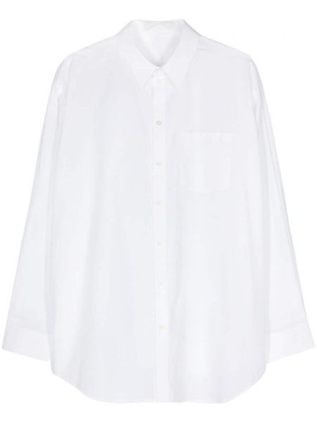 Bombažna srajca z vezenjem Helmut Lang bela
