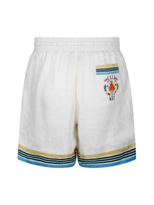 Pantalones cortos de seda con estampado Casablanca blanco