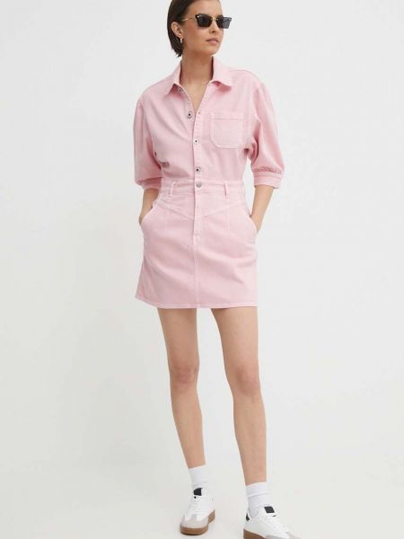 Розовое платье мини Pepe Jeans
