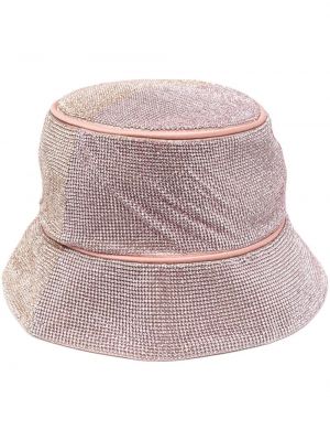Křišťálový klobouk se síťovinou Kara růžový