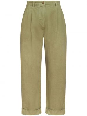 Pantaloni chino din bumbac cu model herringbone Etro verde