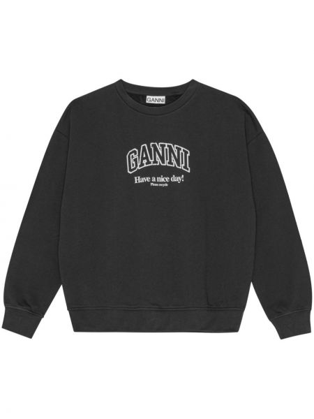 Raštuotas medvilninis džemperis Ganni
