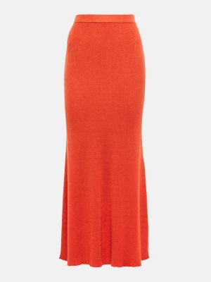 Midi sukně s vysokým pasem Gabriela Hearst oranžové
