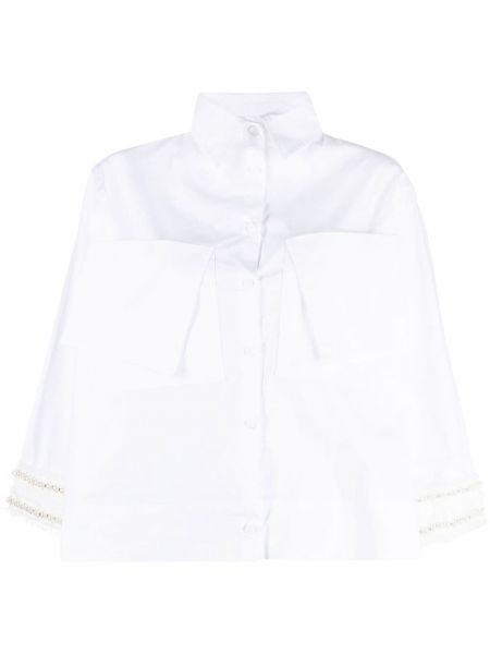 Риза с дантела Atu Body Couture бяло