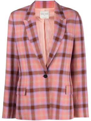 Sjekket lang blazer Forte_forte rosa