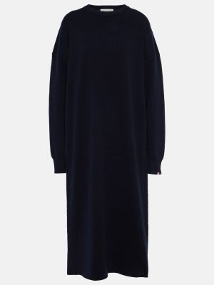 Кашемировое длинное платье Extreme Cashmere синее
