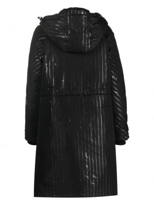 Płaszcz z kapturem z nadrukiem Armani Exchange czarny